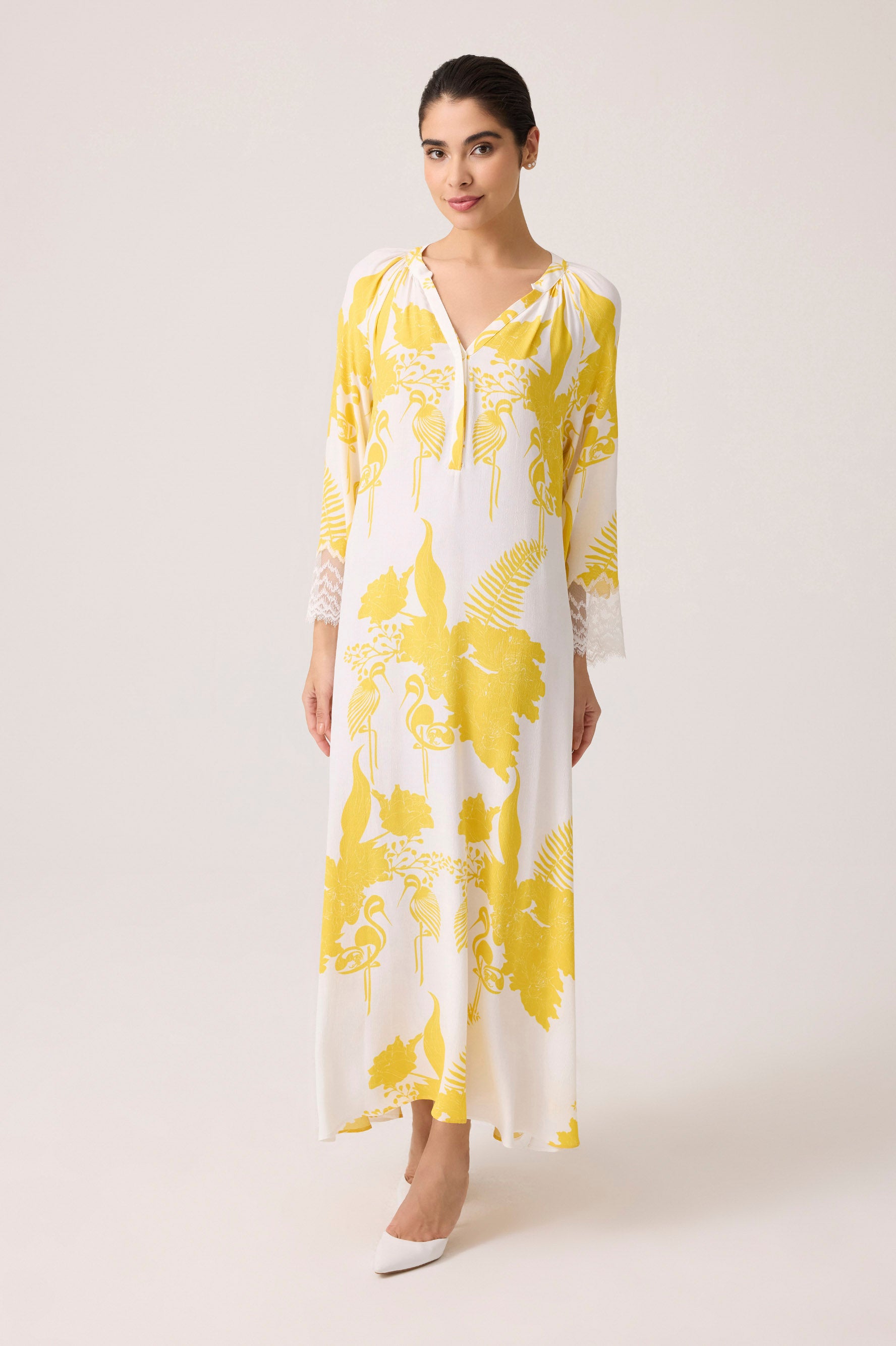 Ava Silky Crepe Dress Saffron