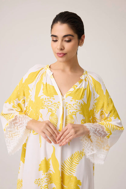 Ava Silky Crepe Dress Saffron