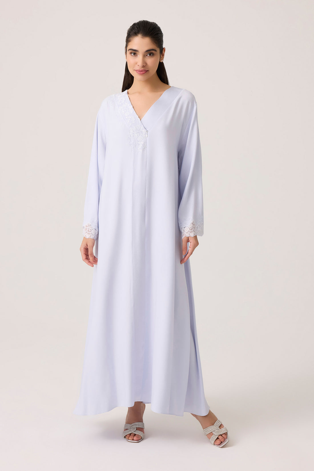 Astra Silky Rayon Dress Baby Blue