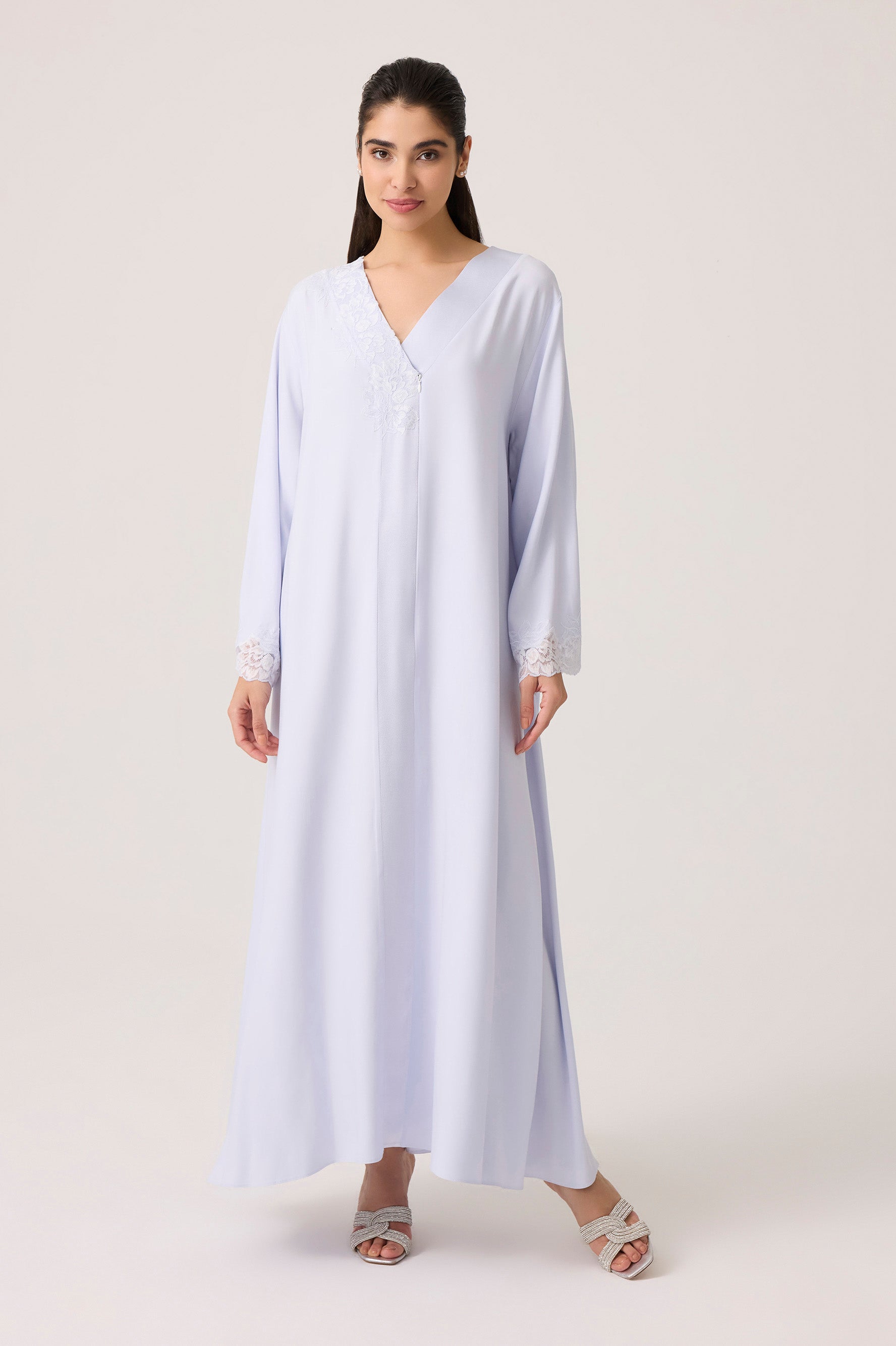 Astra Silky Rayon Dress Baby Blue