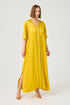 Cara Silky Zippered Kaftan Dress Saffron Red Silk — Bocan Couture luxury nightwear
