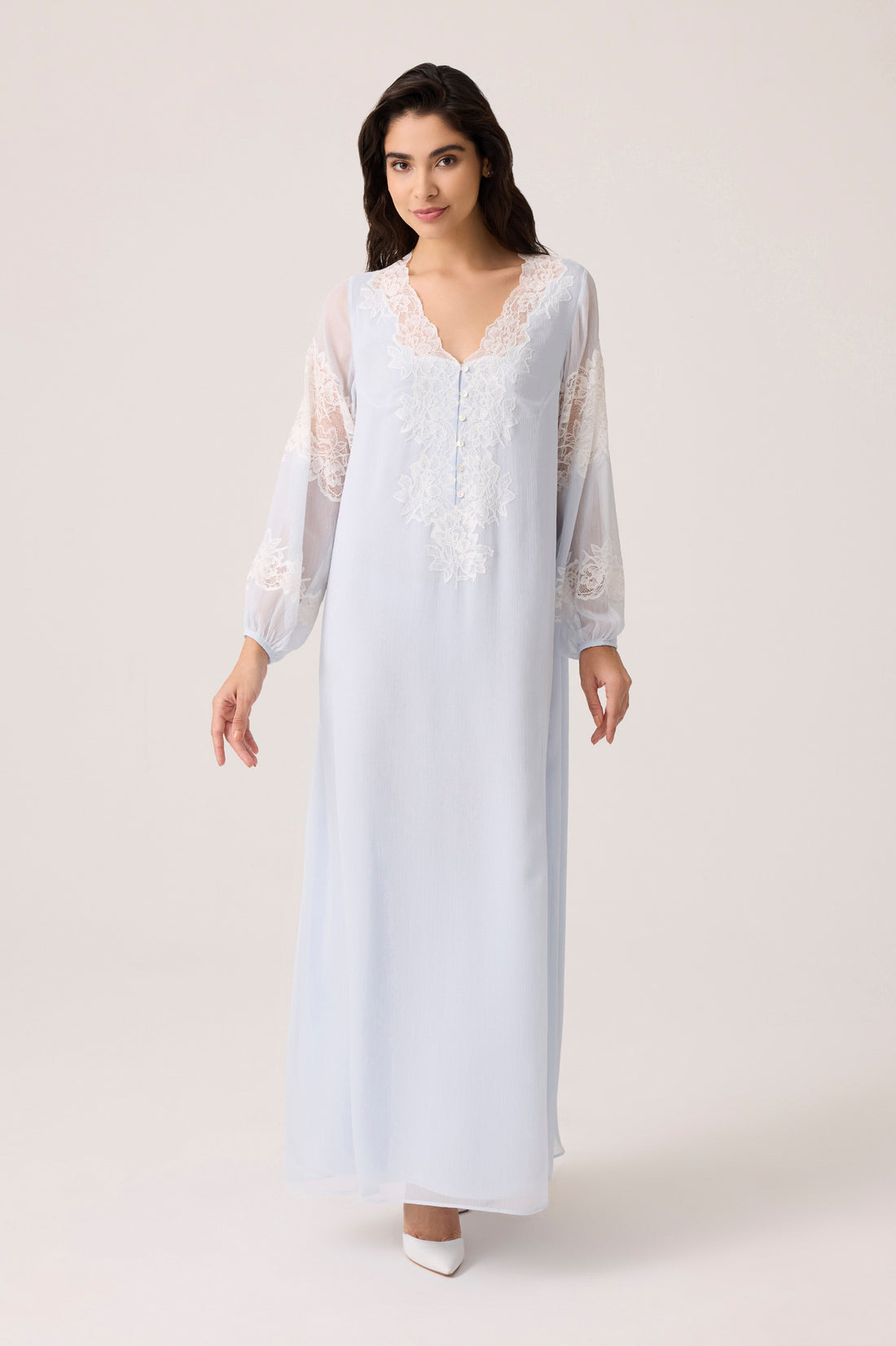 Flint Silky Chiffon Dress Baby Blue