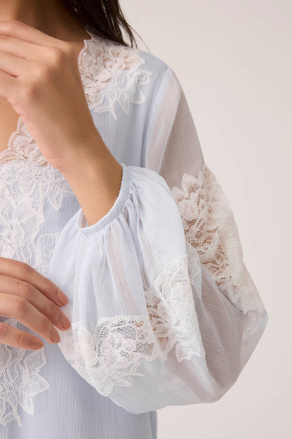 Flint Silky Chiffon Dress Baby Blue