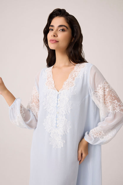 Flint Silky Chiffon Dress Baby Blue