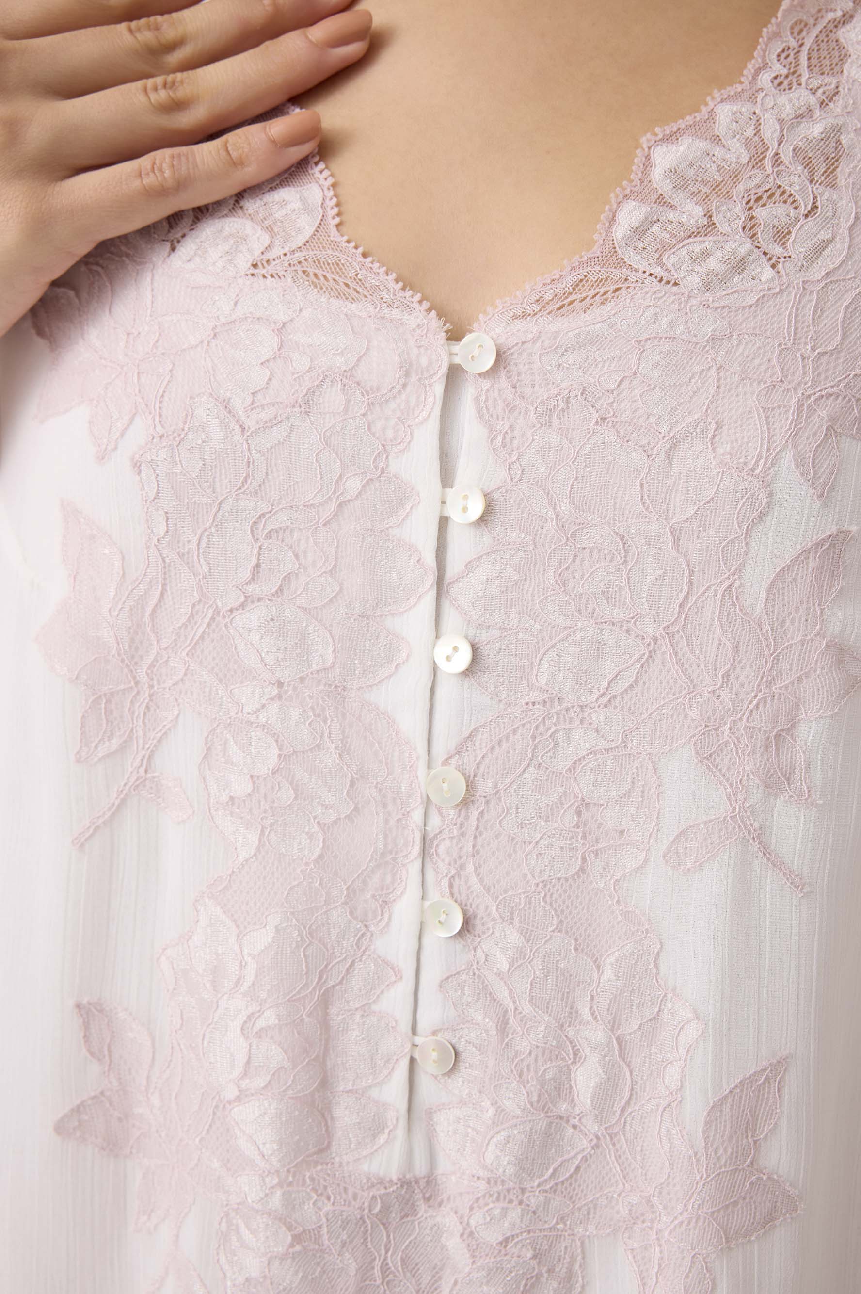 Flint Silky Chiffon Dress Off White