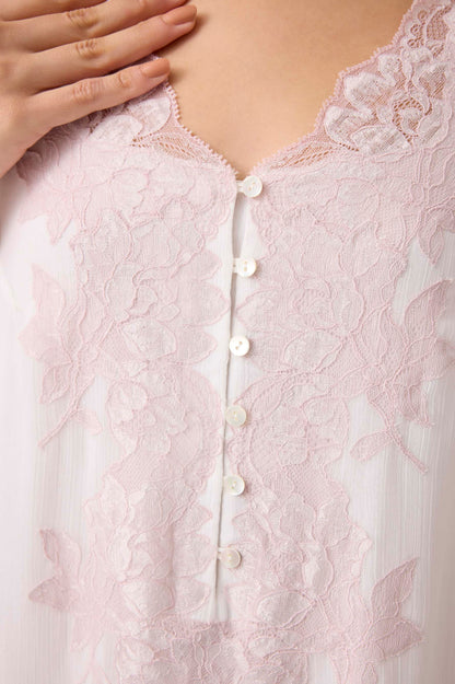 Flint Silky Chiffon Dress Off White