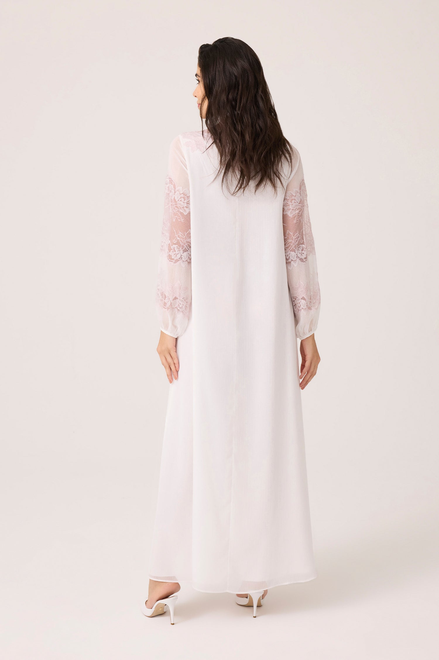 Flint Silky Chiffon Dress Off White