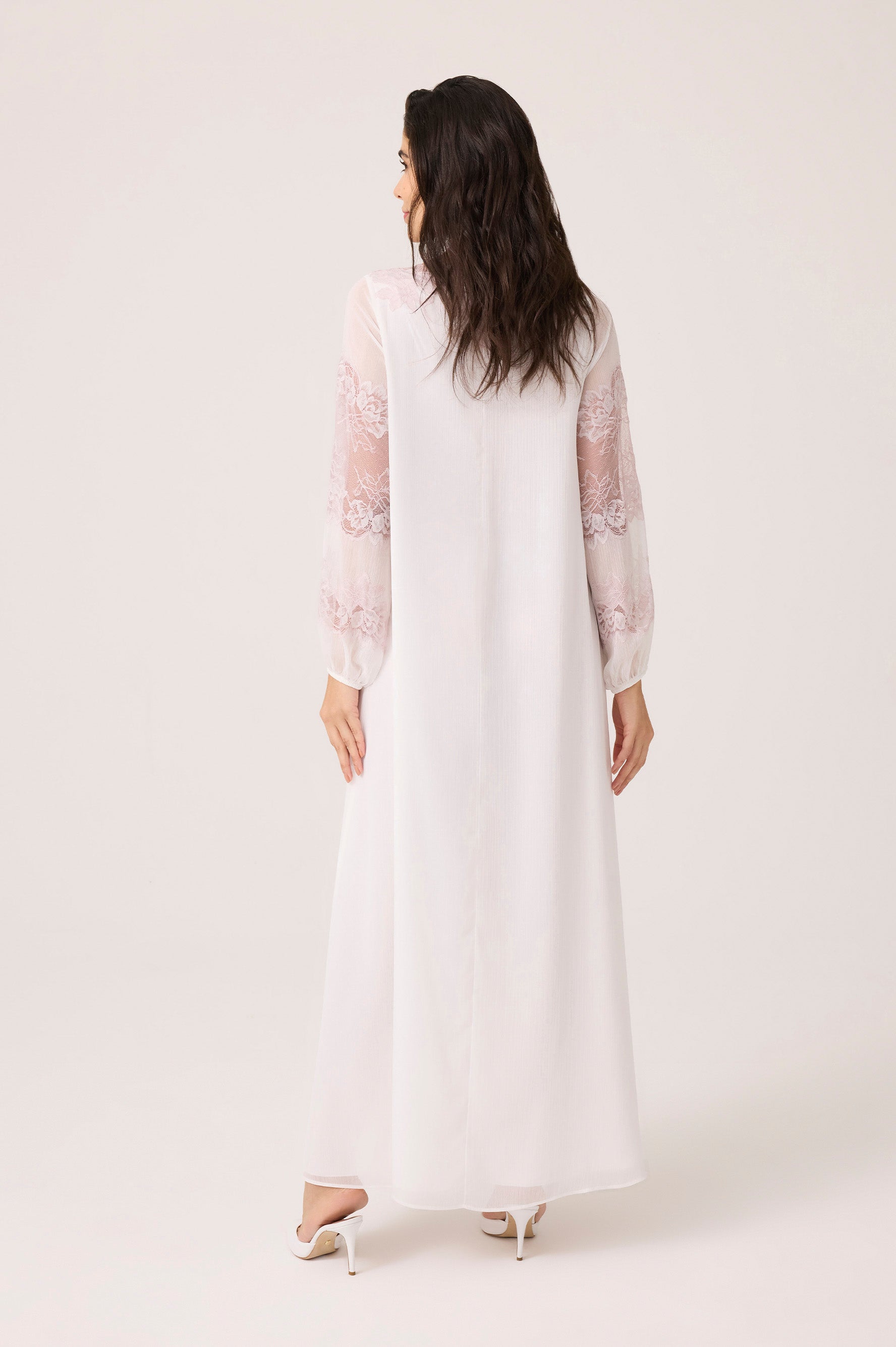 Flint Silky Chiffon Dress Off White
