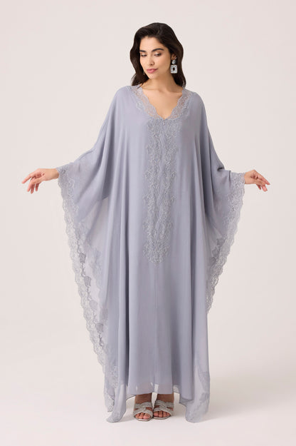 Amara Silky Chiffon Dress Grey
