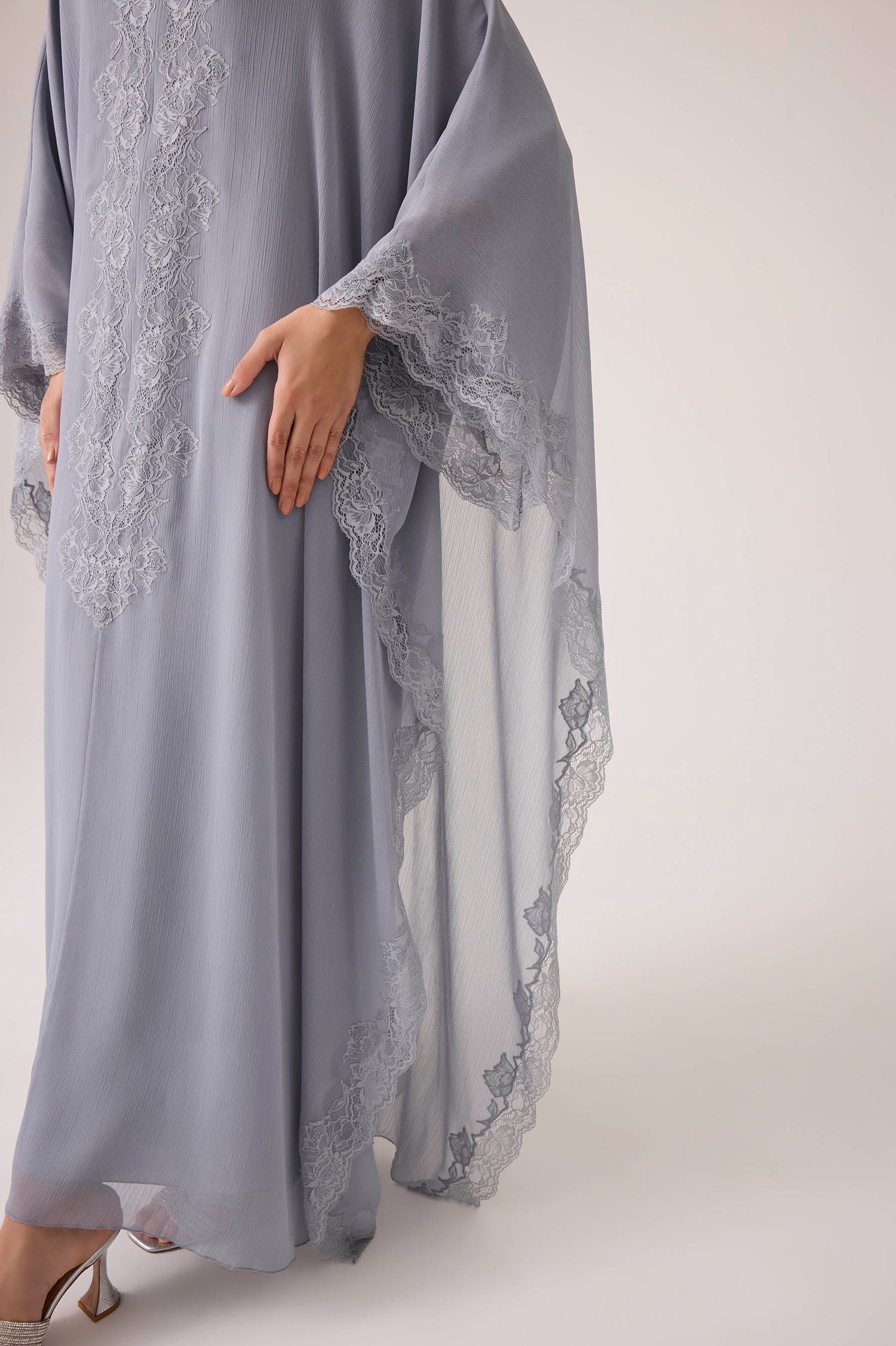 Amara Silky Chiffon Dress Grey