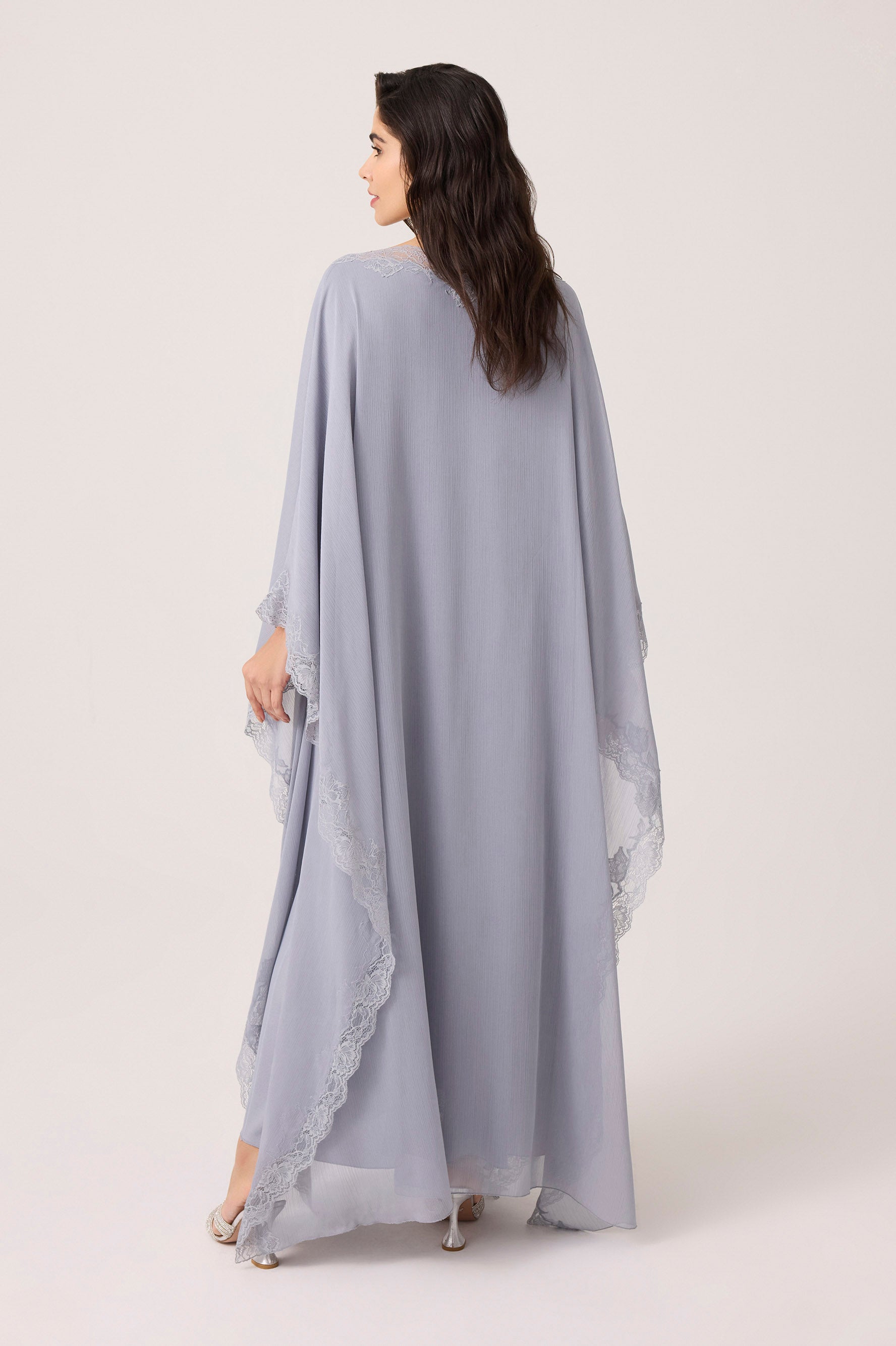 Amara Silky Chiffon Dress Grey