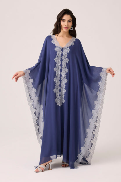 Amara Silky Chiffon Dress Navy Blue