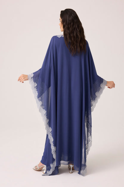 Amara Silky Chiffon Dress Navy Blue