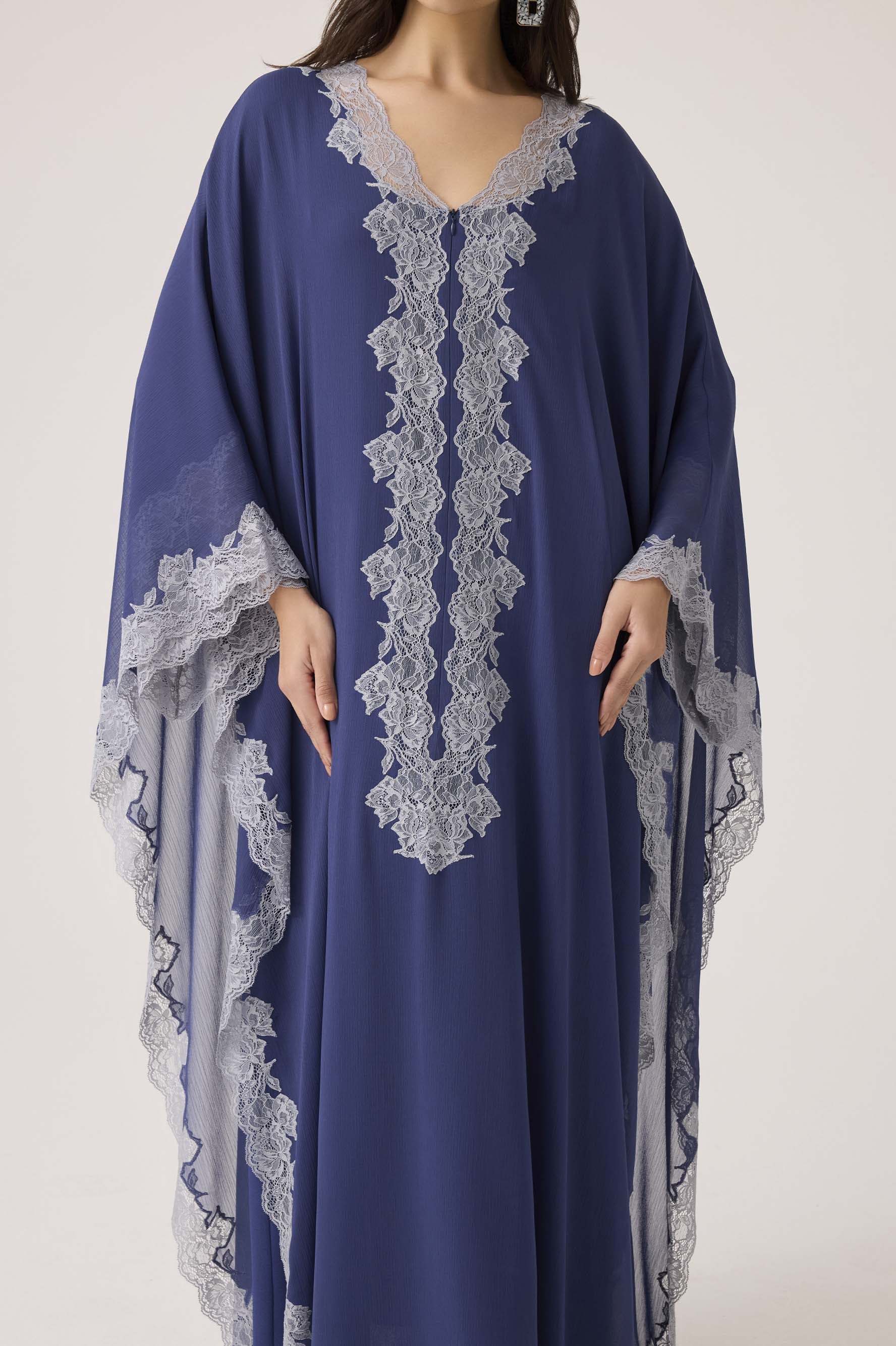 Amara Silky Chiffon Dress Navy Blue