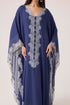Amara Kaftan Dress Navy Blue Navy Blue Silk — Bocan Couture luxury nightwear, look 2