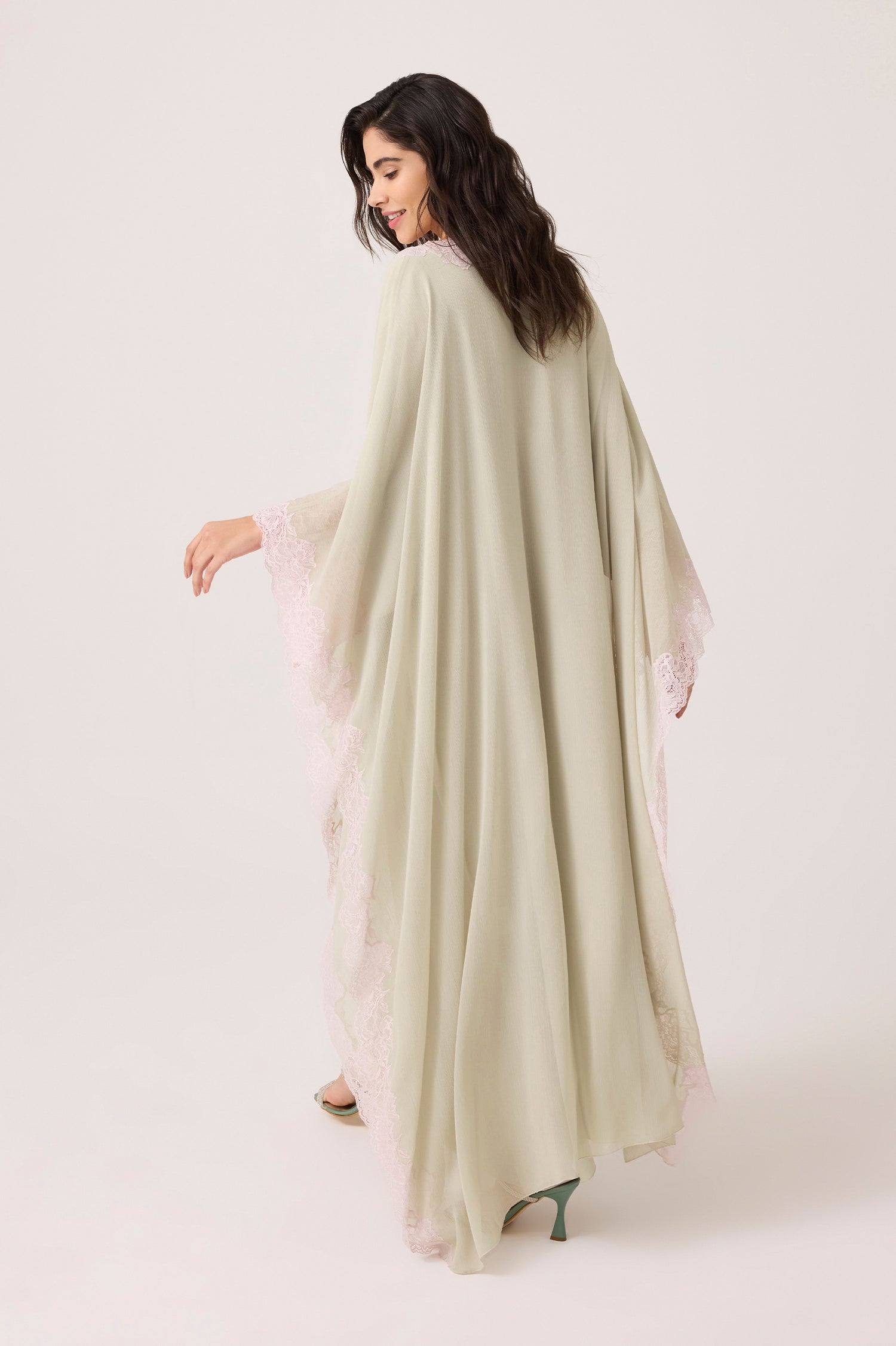 Amara Silky Chiffon Dress Sage Green