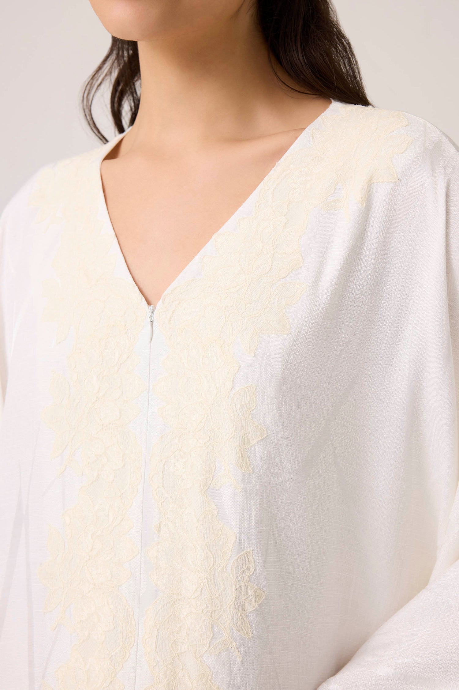 Ariana Silky Rayon Dress Off White