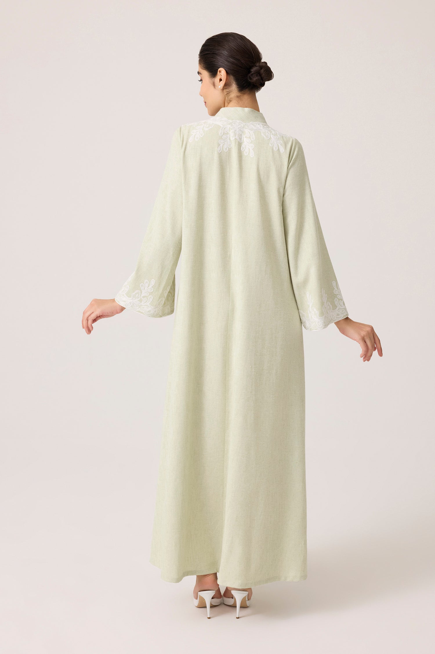 Jade Linen Dress Sage Green, M-L Jade Linen Dress Sage Green, M-L