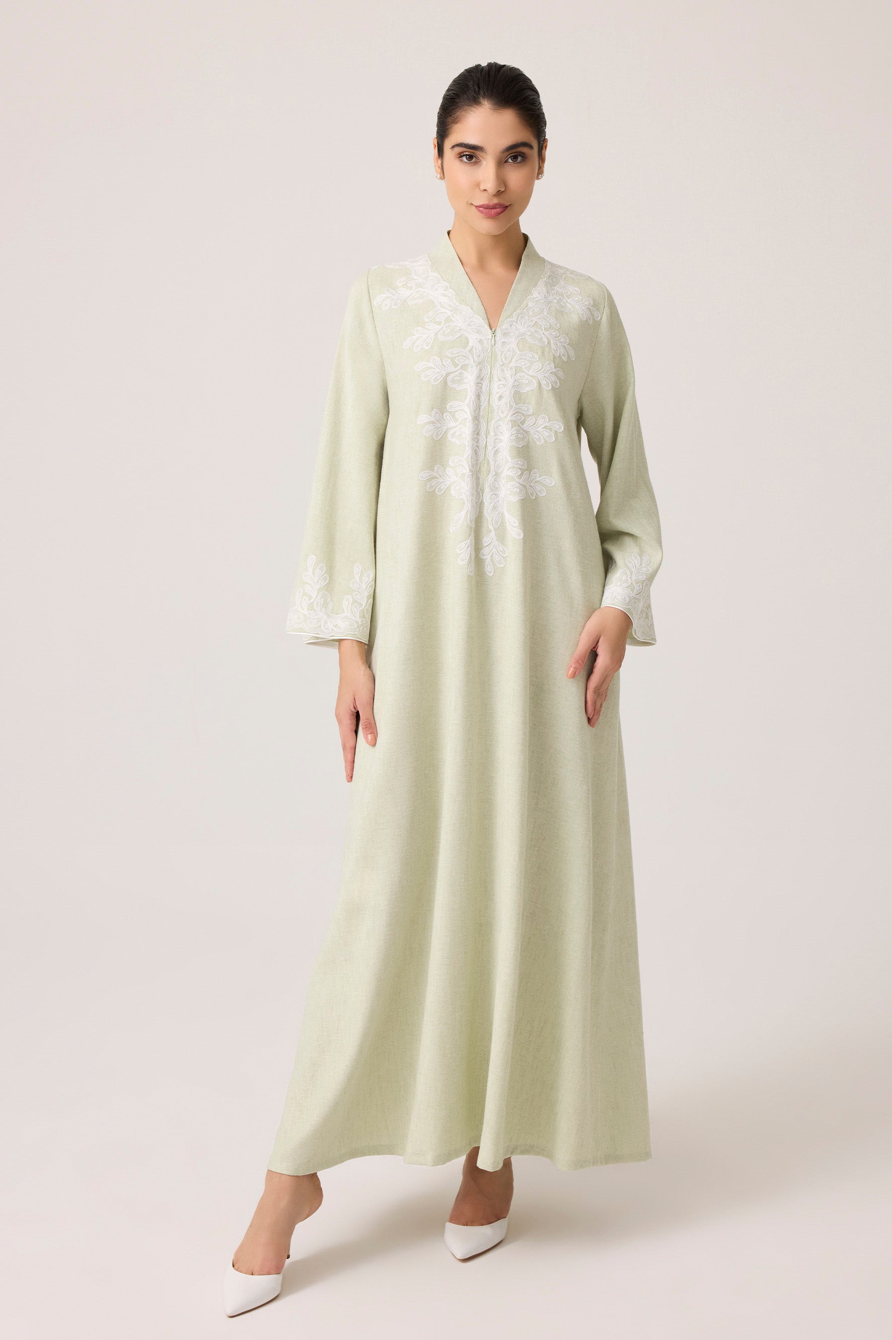 Jade Linen Dress Sage Green