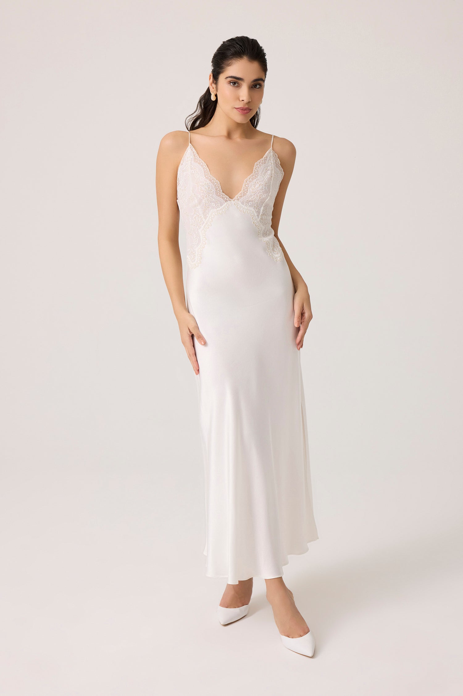 Sera Silky Rayon Nightgown Off White