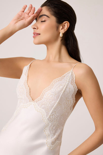 Sera Silky Rayon Nightgown Off White