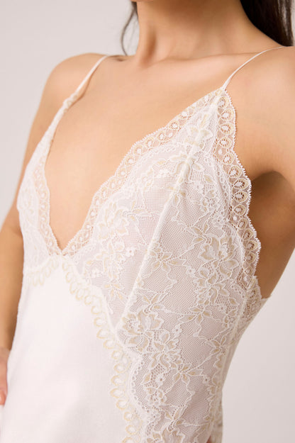 Sera Silky Rayon Nightgown Off White