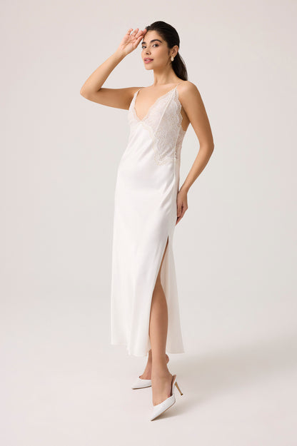 Sera Silky Rayon Nightgown Off White