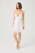 Miss Rosabelle Short Silky Chiffon Robe Set With Off White Lace On Off White Off White Silk — Bocan Couture luxury nightwear, look 8