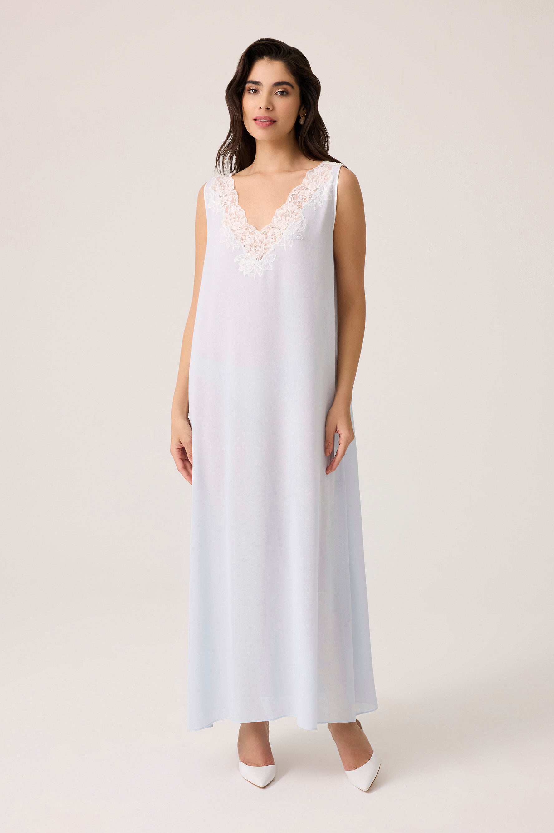 Irina Silky Chiffon Robe Set Baby Blue