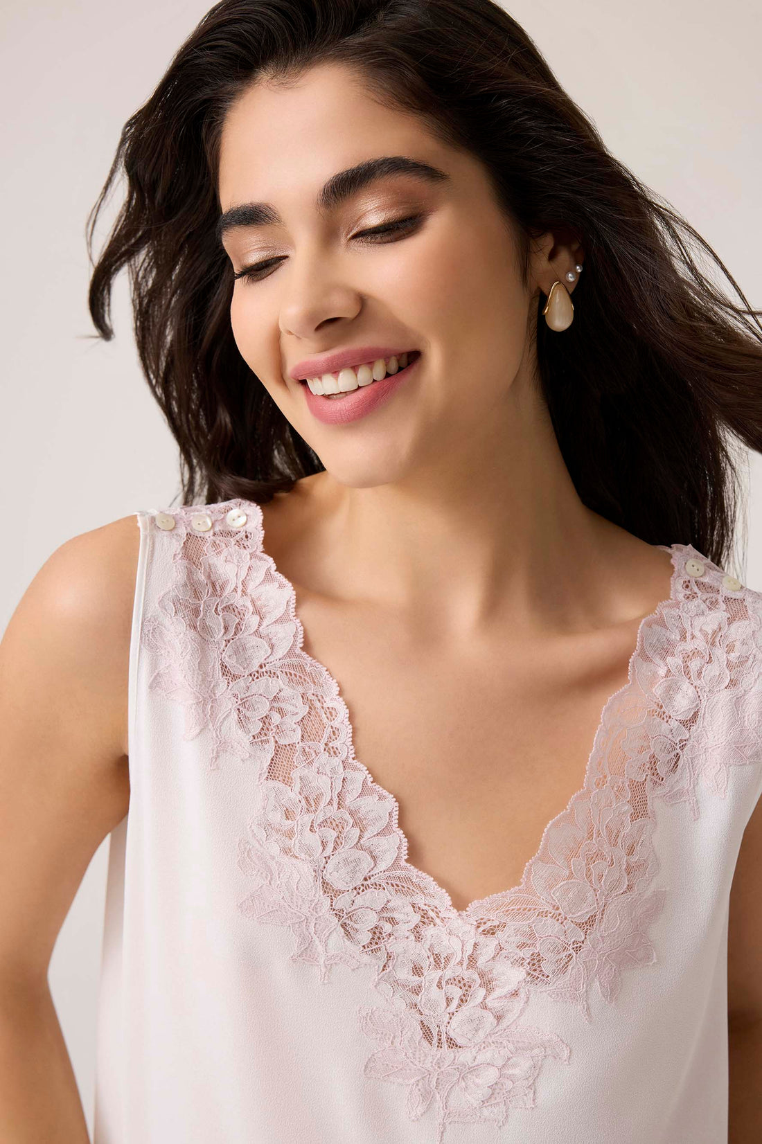 Sofia Silky Chiffon Nightgown Off White