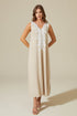 Luna Cotton Nightgown Beige Beige Cotton — Bocan Couture luxury nightwear