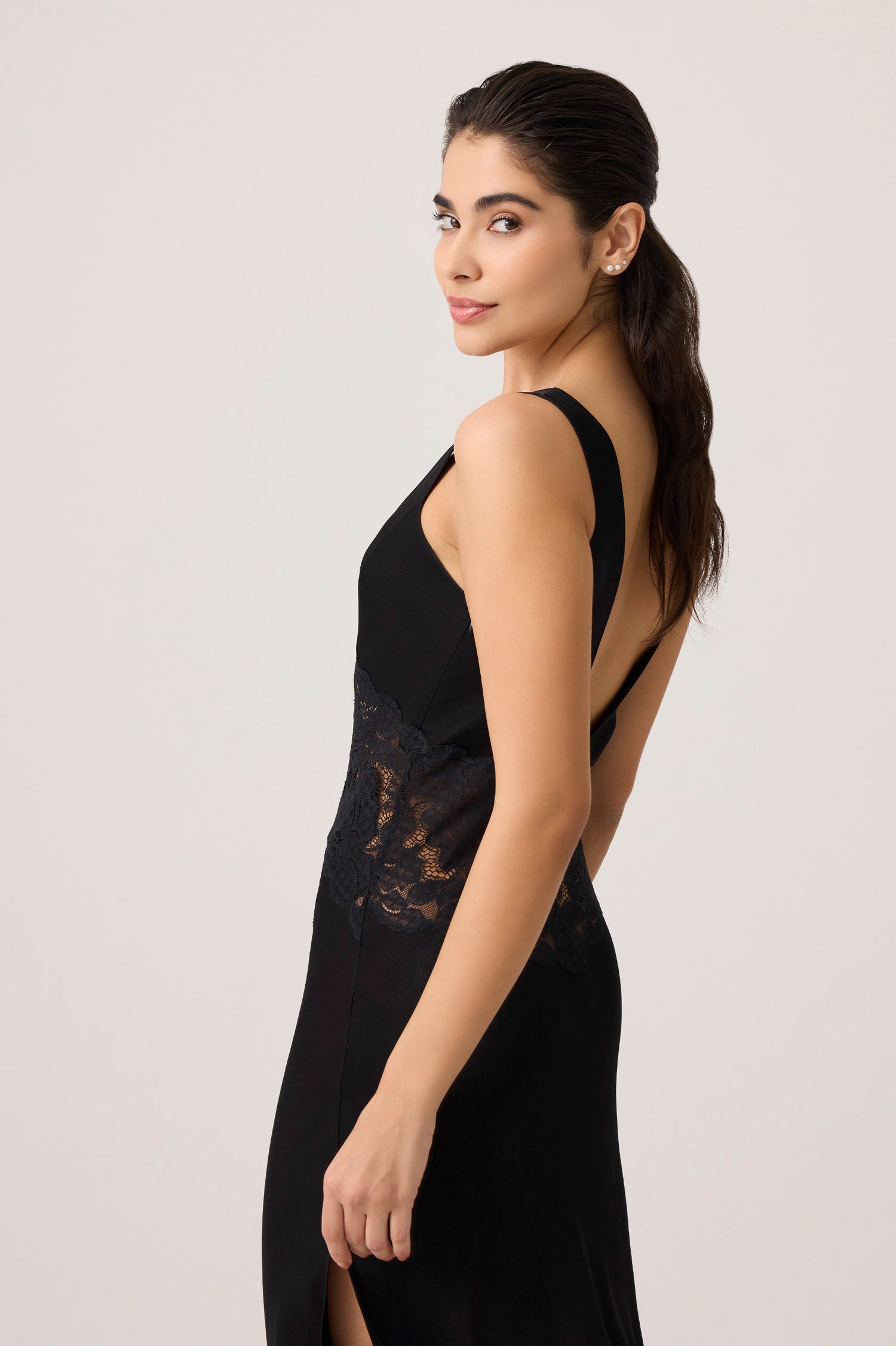 Beatrice Chiffon Cape Set Black