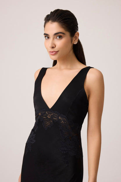 Beatrice Chiffon Cape Set Black