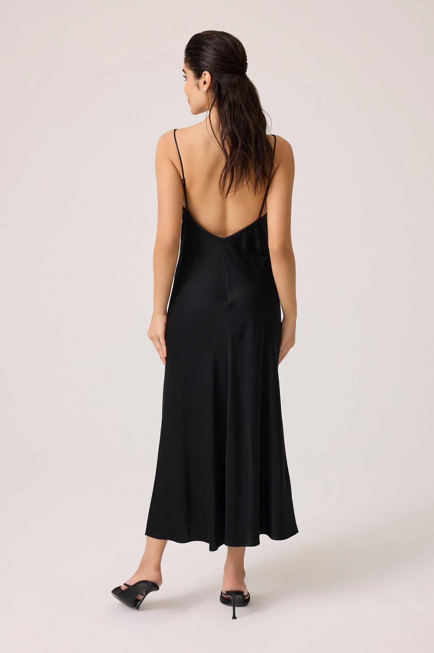 Lumi Silky Chiffon Robe Set Black