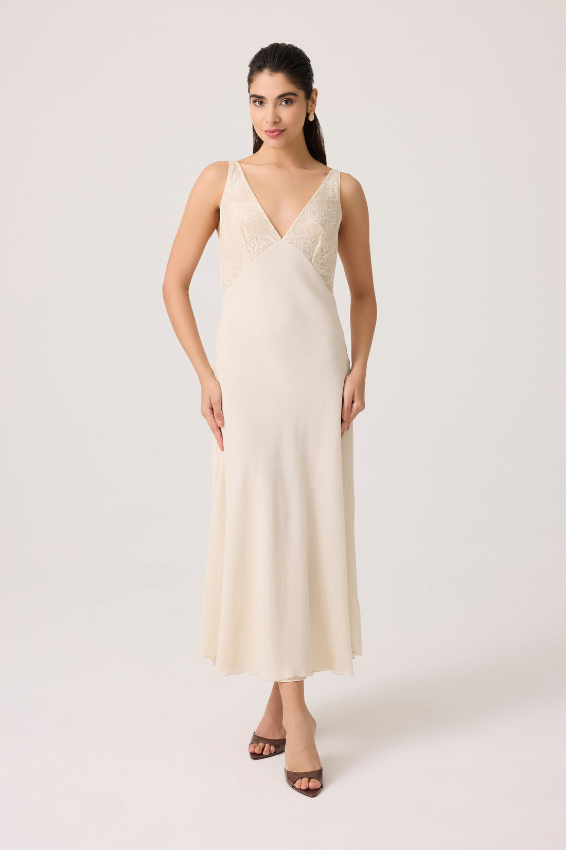 Lumi Silky Chiffon Nightgown Honey