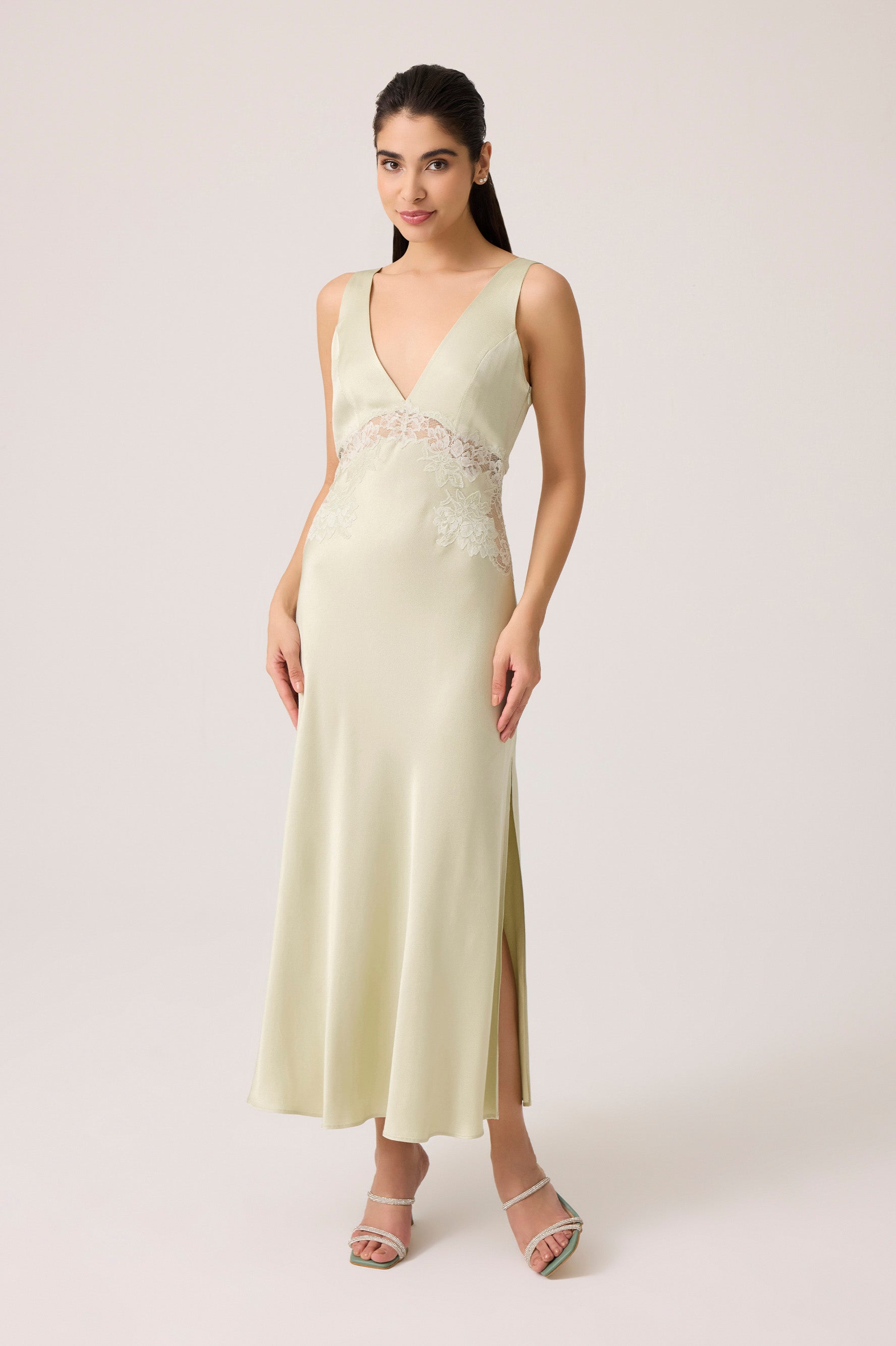 Beatrice Silky Rayon Nightgown Light Green