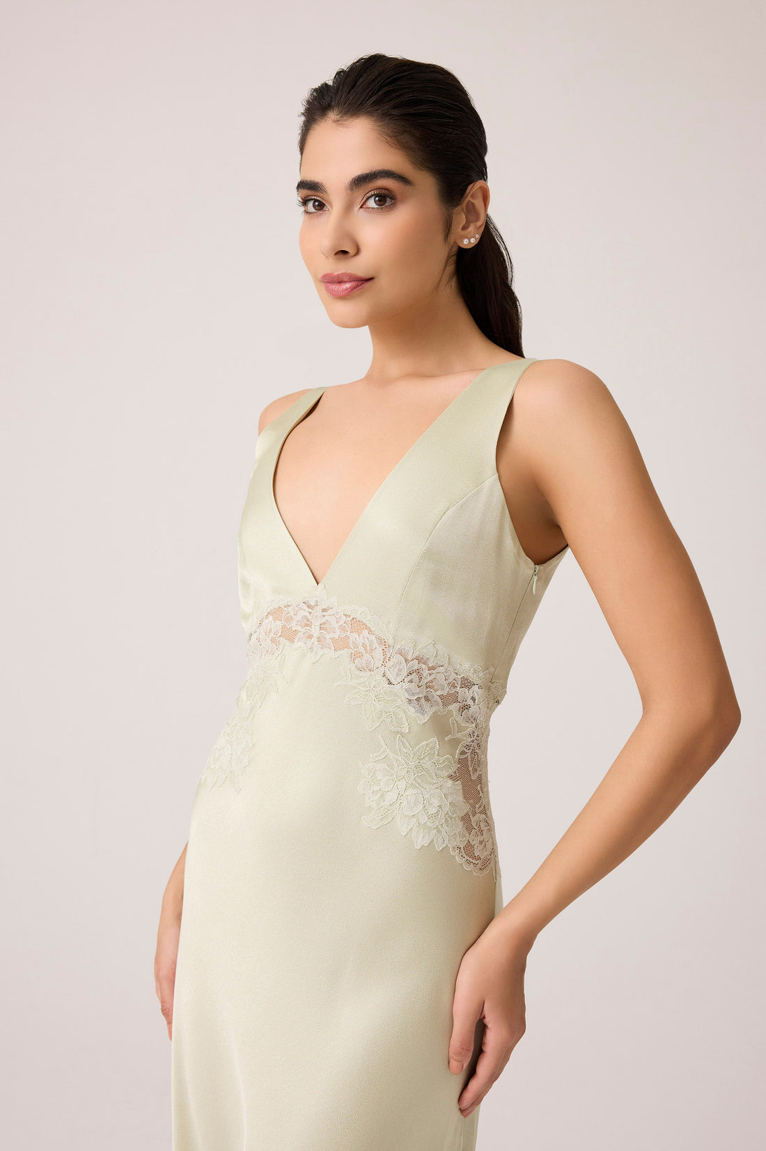 Beatrice Silky Rayon Nightgown Light Green