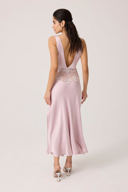 Beatrice Silky Rayon Nightgown Powder