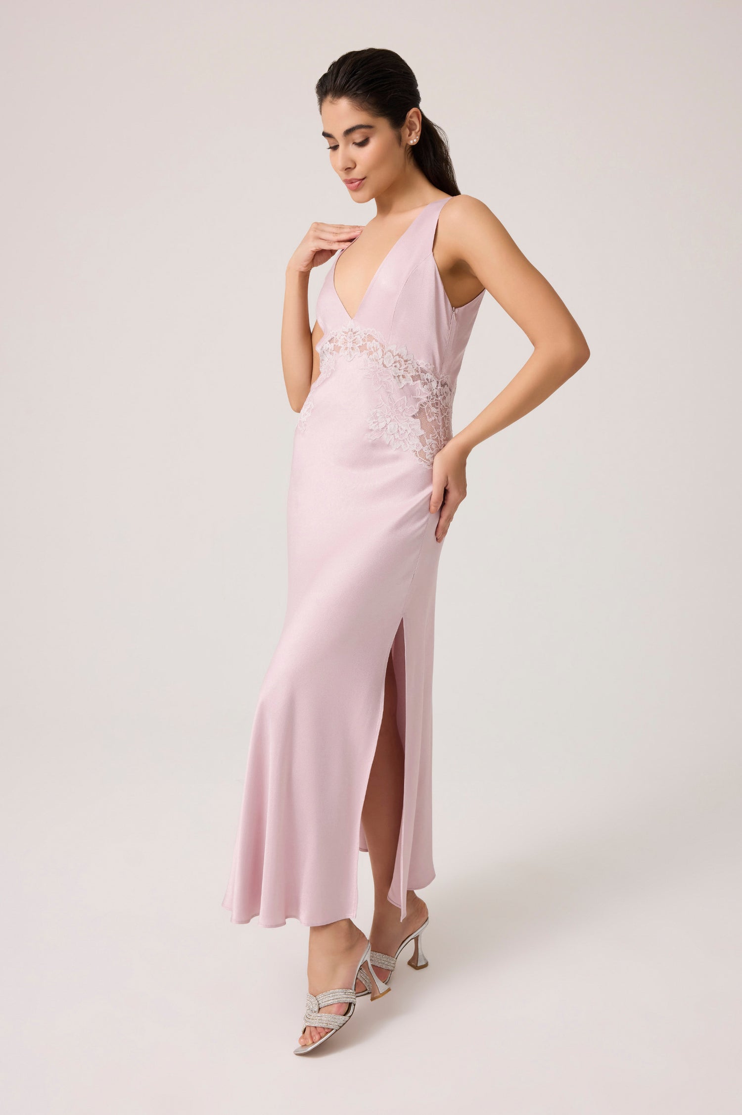 Beatrice Silky Rayon Nightgown Powder