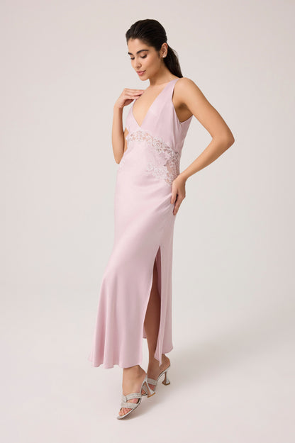 Beatrice Silky Rayon Nightgown Powder