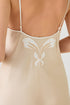 Miss Elia Short  Silky Nightgown  Beige Beige Silk — Bocan Couture luxury nightwear