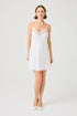 Carinita Short Silky Chiffon Robe Set With Silver Lace On Off White Off White Silk — Bocan Couture luxury nightwear, look 6
