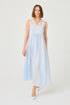 Liliane Long Cotton Voile Robe Set With Off White Lace On Baby Blue Blue Cotton — Bocan Couture luxury nightwear, look 7