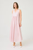 Liliane Long Cotton Voile Robe Set With Off White Lace On Powder Powder Cotton — Bocan Couture luxury nightwear, look 6