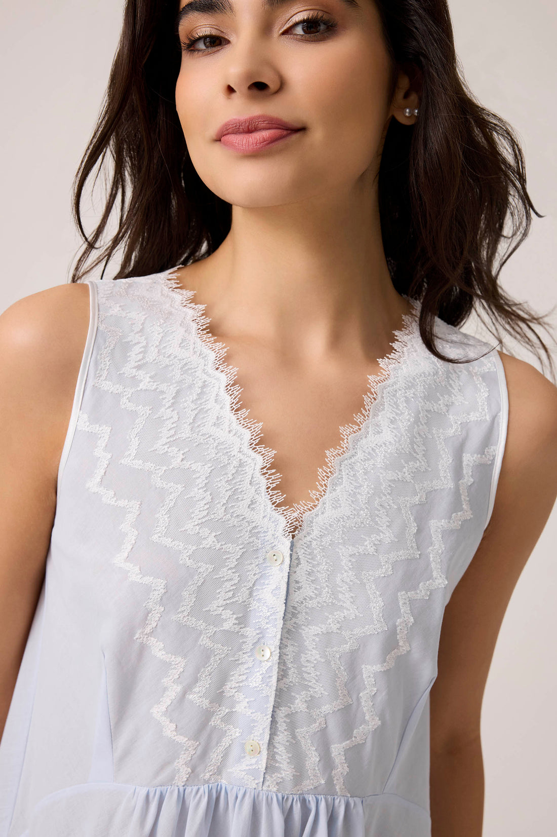 Yasmine Cotton Nightgown Baby Blue