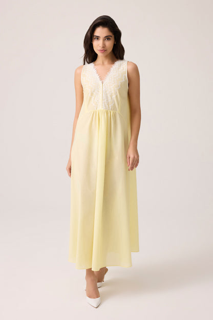 Yasmine Cotton Robe Set Yellow