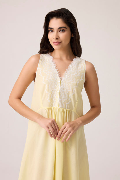 Yasmine Cotton Robe Set Yellow