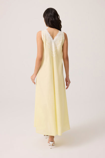 Yasmine Cotton Robe Set Yellow