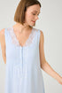 Solenne Long Cotton Jersey Robe Set With Ice Blue Lace On Baby Blue Blue Cotton — Bocan Couture luxury nightwear, look 10
