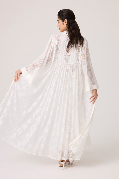 Mila Silky Chiffon Robe Set Off White